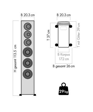 NUBERT nuVero 110 Standlautsprecher passiv | Standlautsprecher, Diamantschwarz