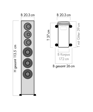 NUBERT nuVero 110 Standlautsprecher passiv | Standlautsprecher, Diamantschwarz