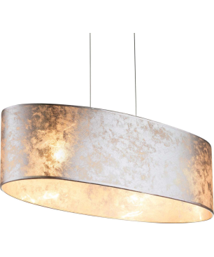 GLOBO AMY I Pendelleuchte Pendellampe elegant silber Textil 15188H2 Innenleuchte