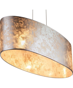 GLOBO AMY I Pendelleuchte Pendellampe elegant silber Textil 15188H2 Innenleuchte