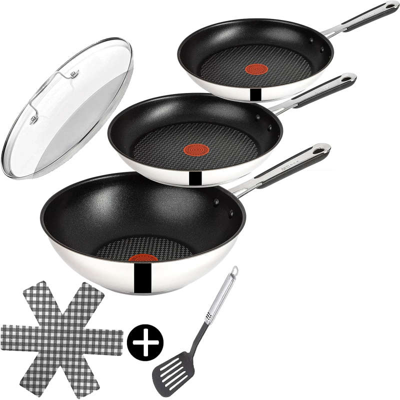 TEFAL E30 Jamie Oliver Pfannenset 6Tlg Pfanne (Edelstahl, Beschichtung: Titanium) TEFAL E30 Jamie Oliver Pfannenset 6Tlg Pfanne (Edelstahl, Beschichtung: Titanium)