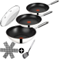 TEFAL E30 Jamie Oliver Pfannenset 6Tlg Pfanne (Edelstahl, Beschichtung: Titanium) TEFAL E30 Jamie Oliver Pfannenset 6Tlg Pfanne (Edelstahl, Beschichtung: Titanium)