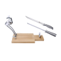 BERGNER Schinkenhalter 3 tlg. Edelstahl Set Fleischmesser BGMP-4450 Messer