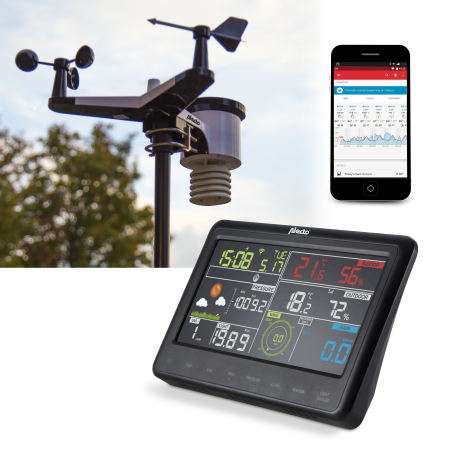 ALECTO WS-5500 - 8 in 1 WiFi-Wetterstation mit App - Funk-Außensensor Wetterstation