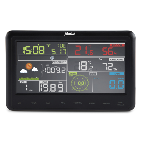 ALECTO WS-5500 - 8 in 1 WiFi-Wetterstation mit App - Funk-Außensensor Wetterstation