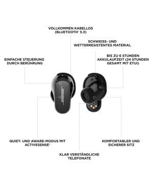 BOSE QuietComfort Earbuds II True Wireless, In-ear Kopfhörer Bluetooth Soapstone