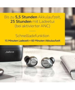JABRA Elite 85t mit Jabra Advanced ANC, In-ear Kopfhörer Bluetooth Titan Schwarz