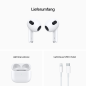 APPLE Airpods (3. Generation), In-ear Kopfhörer Bluetooth Weiß APPLE Airpods (3. Generation), In-ear Kopfhörer Bluetooth Weiß