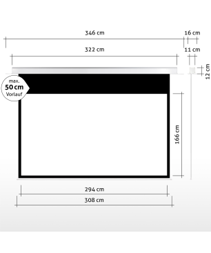 ESMART Expert CSX Deckeneinbau-294 x 166 cm (133") 16:9 Deckeneinbau-Leinwand