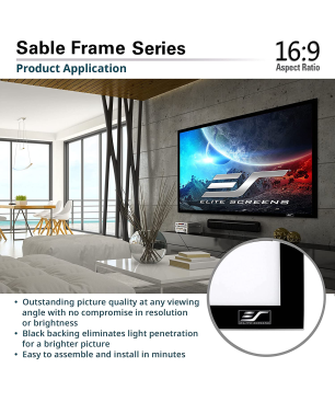 ELITE SCREENS SABLE FRAME16:9 / CineWhite / 332 x 187 Beamer Leinwand