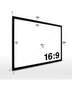 ESMART Professional MIRALE Akustik-Rahmen 332 x 187 cm (150") 16:9 Rahmen-Leinwand