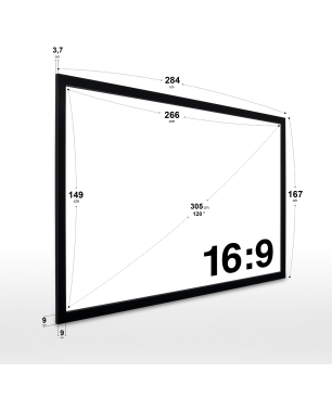 ESMART Professional MIRALE Akustik-Rahmen 266 x 149 cm (120") 16:9 Rahmen-Leinwand