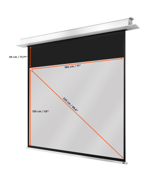 CELEXON Deckeneinbau Pro+ Deckeneinbauleinwand, Bilddiagonale (cm): 225 cm