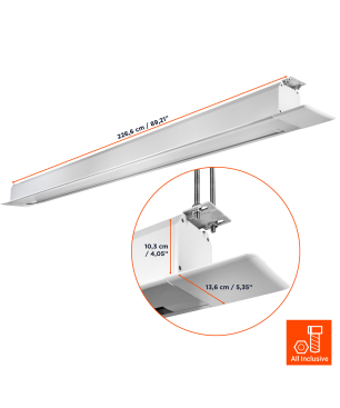 CELEXON Deckeneinbau Pro+ Deckeneinbauleinwand, Bilddiagonale (cm): 225 cm