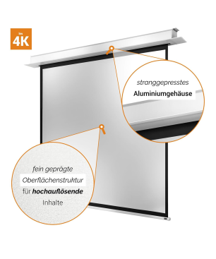 CELEXON Deckeneinbau Pro+ Deckeneinbauleinwand, Bilddiagonale (cm): 225 cm