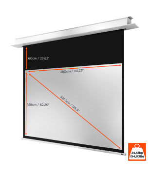 CELEXON Deckeneinbau Pro+ Deckeneinbauleinwand, Bildhöhe: 158 cm