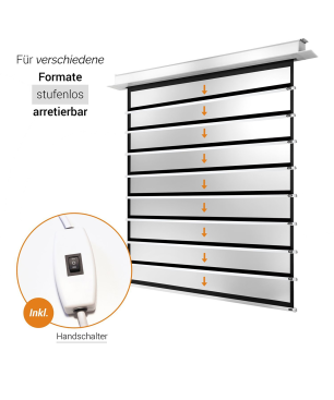 CELEXON Deckeneinbau Pro+ Deckeneinbauleinwand, Bildbreite: 280 cm