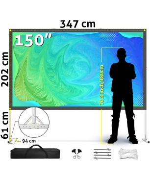 ESMART Professional MIMOBI Faltrahmen-Beamer-332 x 187 cm (150") 16:9 Faltrahmen-Leinwand