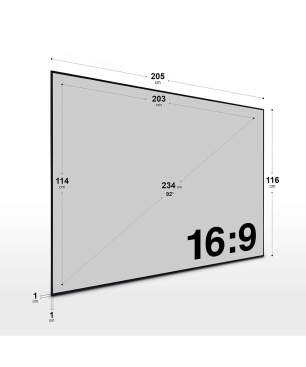 ESMART Expert UKD Tageslicht GRAU 203 x 114 cm (92") 16:9 Rahmen-Leinwand