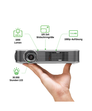 VIVITEK Qumi Q8 weiß, Wireless Full HD-Projektor Beamer(Full-HD, 1000 Lumen)