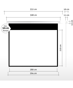 ESMART Expert CSX Deckeneinbau-280 x 210 cm (133") 4:3 Deckeneinbau-Leinwand