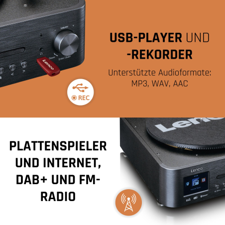 LENCO MC-460BK Musikcenter (Schwarz)