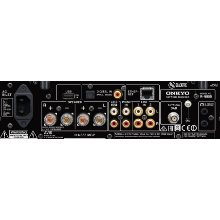 ONKYO R-N 855 (B) / COMPACT STEREO RECEIVER Stereo Netzwerk-Receiver (2 Kanäle, 70 Watt pro Kanal, Schwarz)
