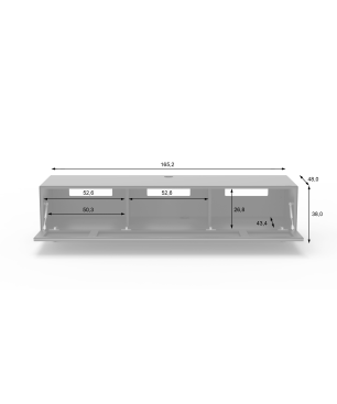 JUST BY SPECTRAL TV-Soundbar-Lowboard mit TV-Halterung VESA600. JRL 1654T. Breite 165cm. Snow. TV-Soundbar-Lowboard