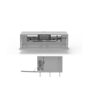 JUST BY SPECTRAL TV-Soundbar-Lowboard mit Soundbar-Ablage und TV-Halterung VESA600. JRL 1104T. Breite 111cm. Snow. TV-Soundbar