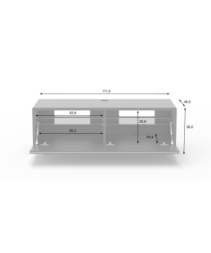 JUST BY SPECTRAL TV-Lowboard JRL 1100T mit TV-Halterung VESA400. Breite 111cm. Snow. TV-Lowboard