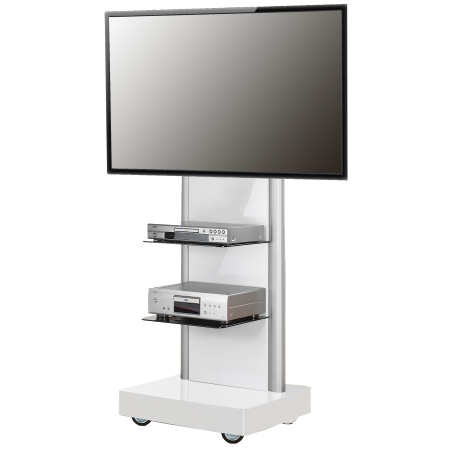 VCM Pro-Stand TV-Standfuß Weißlack/Schwarzglas