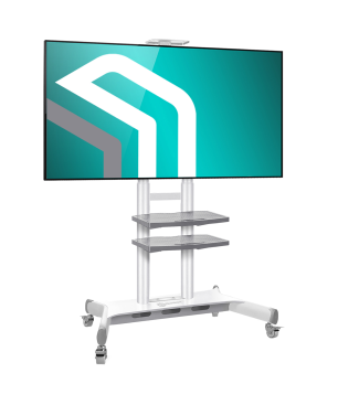 ONKRON ONKRON TV Ständer 50-86 Zoll Weiß TV-Ständer VESA 200x300-800x500 mm, höhenverstell-rollbar, weiß