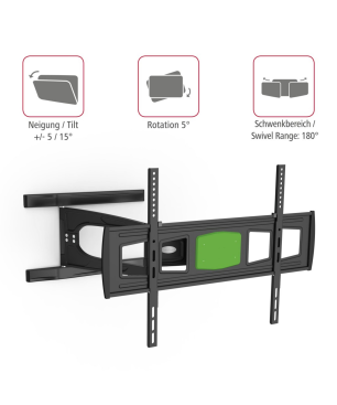 HAMA 108751 TV-WH,FM,3-ST,SW,2-ARM Wandhalterung, Schwarz