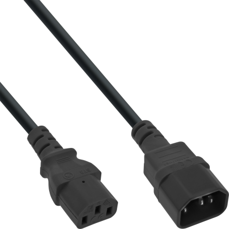 INLINE 35er Bulk-Pack InLine Kaltgeräteverlängerung, C13 auf C14, 2m Kabel Stromkabel extern