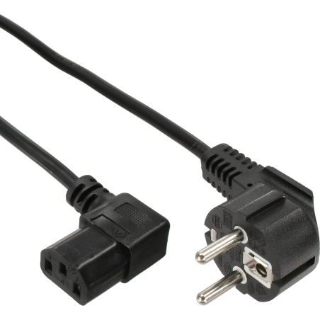 INLINE 35er Bulk-Pack InLine Netzkabel, Schutzkontakt gewinkelt auf C13 1,8m Stromkabel extern