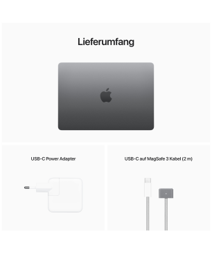 APPLE MacBook Air (2022), MLXW3D/A, Notebook mit 13,6 Zoll Display, Apple M2 Prozessor, 8 GB RAM, 256 GB SSD, Space Grau