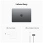 APPLE MacBook Air (2022), MLXW3D/A, Notebook mit 13,6 Zoll Display, Apple M2 Prozessor, 8 GB RAM, 256 GB SSD, Space Grau