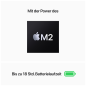 APPLE MacBook Air (2022), MLXW3D/A, Notebook mit 13,6 Zoll Display, Apple M2 Prozessor, 8 GB RAM, 256 GB SSD, Space Grau