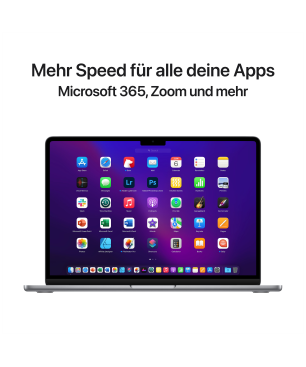 APPLE MacBook Air (2022), MLXW3D/A, Notebook mit 13,6 Zoll Display, Apple M2 Prozessor, 8 GB RAM, 256 GB SSD, Space Grau