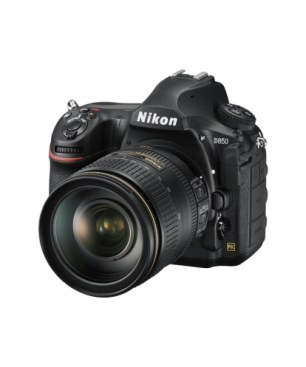 NIKON D850 Kit Spiegelreflexkamera, 45,7 Megapixel, 24-120 mm Objektiv (AF-S, ED, VC), Touchscreen Display, WLAN, Schwarz