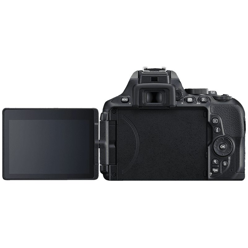 NIKON D5600 Kit Spiegelreflexkamera, 24,2 Megapixel, 18-55 mm Objektiv (AF-P, DX, VR), Touchscreen Display, WLAN, Schwarz
