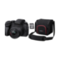 PANASONIC Lumix DMC-G70K + 16 GB Speicherkarte + Tasche Systemkamera mit Objektiv 14-42 mm , 7,62 cm Display Touchscreen, WLAN
