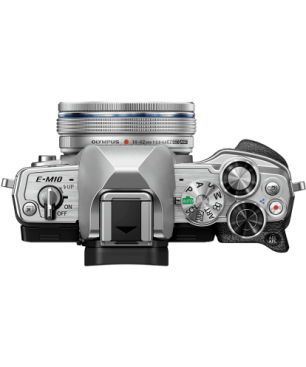 OLYMPUS OM-D E-M10 Mark IV Pancake Kit, 14-42mm F3.5-5.6, kompakte Selfie Systemkamera , 7,6 cm Display Touchscreen, WLAN