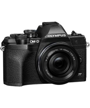 OLYMPUS OM-D E-M10 Mark IV Pancake Kit, 14-42mm F3.5-5.6, kompakte Selfie Systemkamera , 7,6 cm Display Touchscreen Schwarz