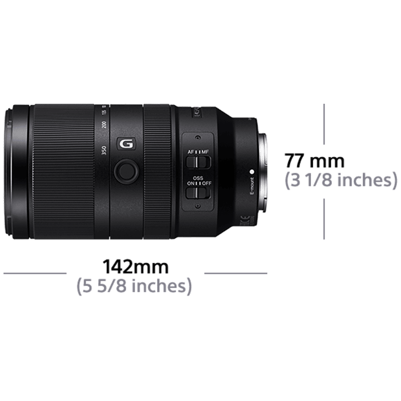 SONY SEL70350G 70 mm - 350 mm f/4.5-6.3 G-Lens, ED, ASPH, OSS, FHB, Circulare Blende, DMR SONY SEL70350G 70 mm - 350 mm f/4.5-6.3 G-Lens, ED, ASPH, OSS, FHB, Circulare Blende, DMR