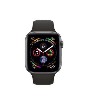 APPLE Watch Series 4 (GPS + Cellular) 40 mm Smartwatch Aluminium Kunststoff, 130-200 mm, Armband: Schwarz, Gehäuse: Dunkelgrau