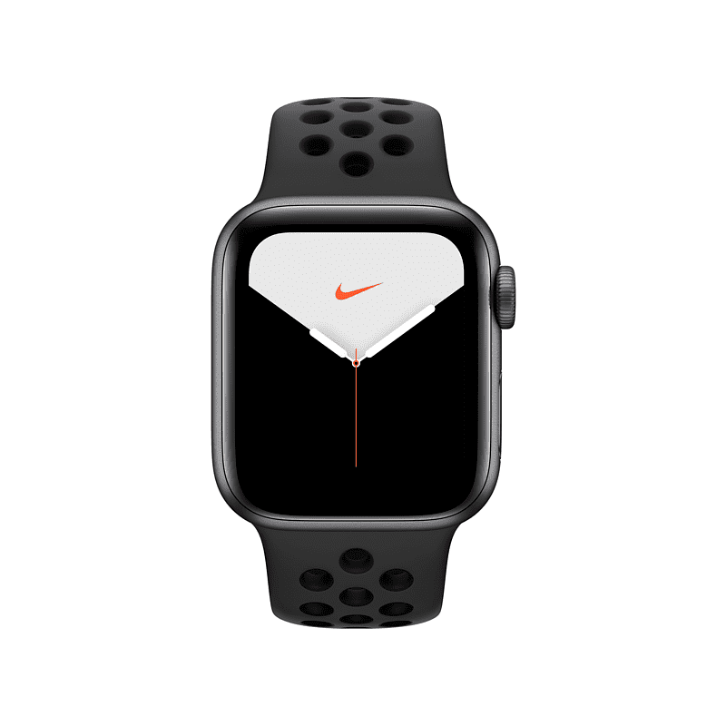 APPLE Watch Nike Series 5 40mm Smartwatch Aluminium Fluorelastomer, 130 - 200 mm, Armband: Anthrazit Schwarz, Space Grey APPLE Watch Nike Series 5 40mm Smartwatch Aluminium Fluorelastomer, 130 - 200 mm, Armband: Anthrazit Schwarz, Space Grey