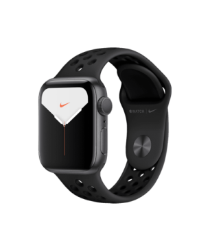 APPLE Watch Nike Series 5 40mm Smartwatch Aluminium Fluorelastomer, 130 - 200 mm, Armband: Anthrazit Schwarz, Space Grey
