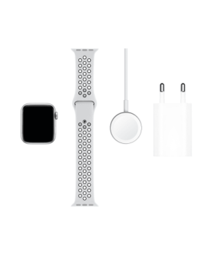 APPLE Watch Nike Series 5 40mm Smartwatch Aluminium Fluorelastomer, 130 - 200 mm, Armband: Gehäuse: Silber
