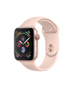 APPLE Watch Series 4 (GPS + Cellular) 40 mm Smartwatch Aluminium Kunststoff, 130-200 mm, Armband: Sandrosa, Gehäuse: Gold